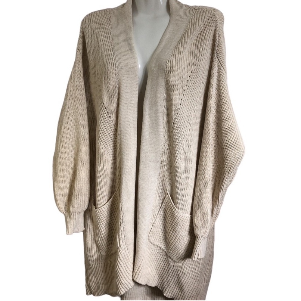 Universal Thread 100% cotton longline open front cardigan pockets Size Medium